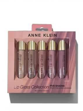 Anne Klein Lip Gloss Set – Nude to Mauve Pink Five-Pack